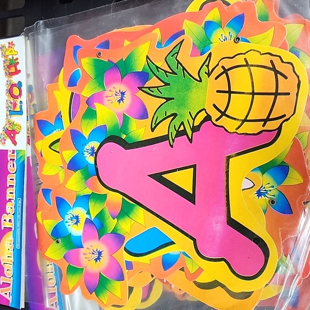 Aloha Tropical Party Banner